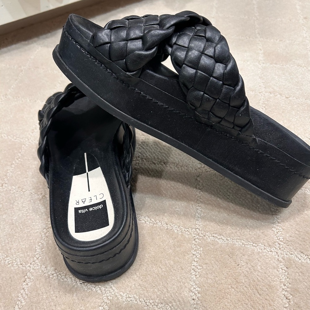 Dolce Vita Black Woven Mules - Picture 6 of 6